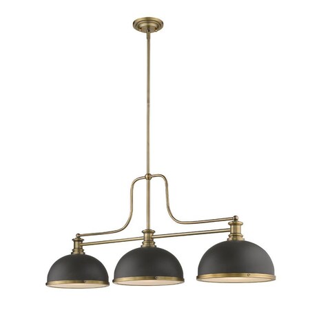 Z-Lite Melange 3 Light Chandelier, Heritage Brass & Bronze + Heritage Brass 725-3HBR-D12BRZ+HBR